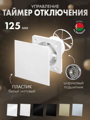 Вентилятор 125 таймер белый мат клапан Dream125T-PWM-DK125