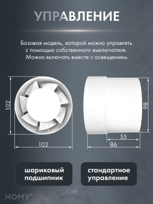 Теневая решетка 150 с вентилятором 100 черная H100BS управление