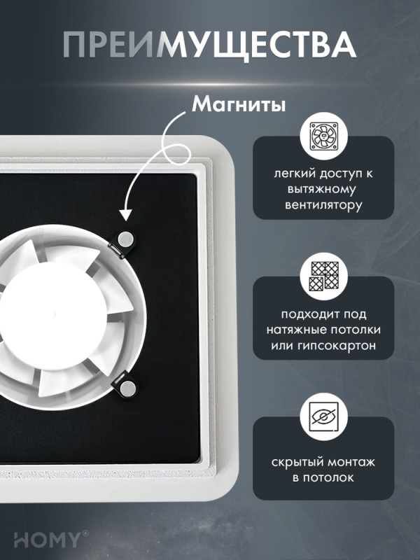 Теневая решетка 200 с вентилятором 125 черная таймер HS125BT преимущества