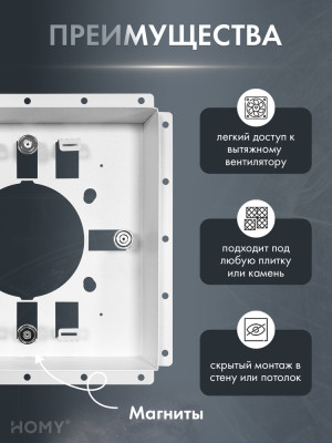 Щелевая решетка с вентилятором 125 тихий белый VPH125WMS преимущества