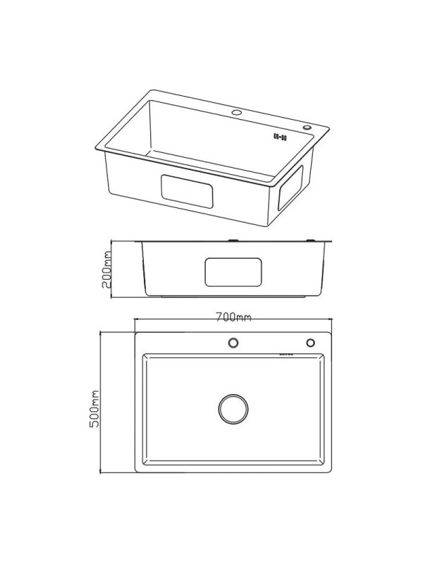 Кухонная мойка Diadonna S7050B-2 графит 3