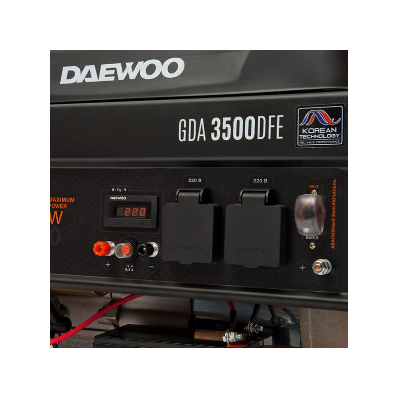 Комбинированный генератор Daewoo Power GDA 3500 DFE панель управления