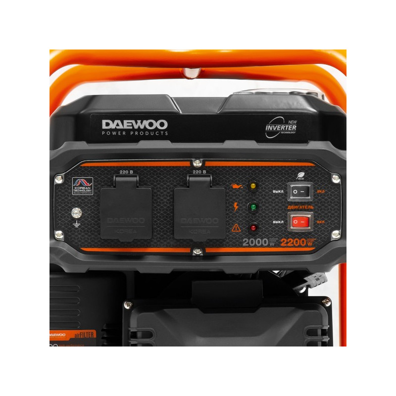 Бензиновый генератор Daewoo Power GDA 2600i панель управления