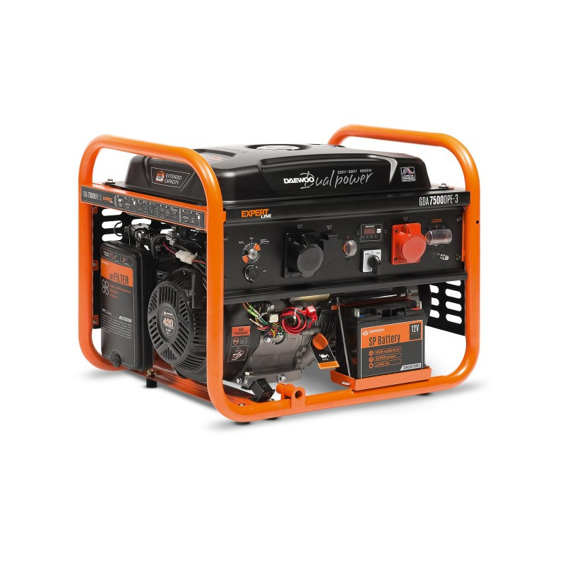 Бензиновый генератор Daewoo Power GDA 7500DPE-3