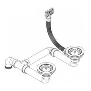 Кухонная мойка Aquasanita Arca SQA 230 601 L W Black metallic - вид сливной арматуры