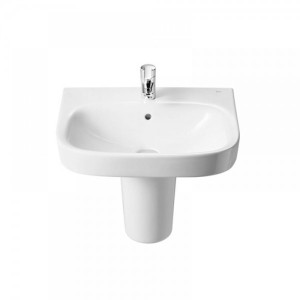 Фото с полупьедесталом умывальника Roca Debba 50x42