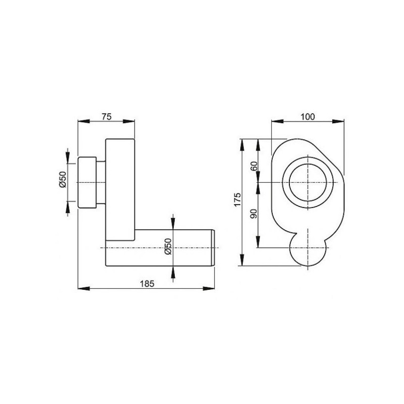 Размеры сифона Alcaplast A45B