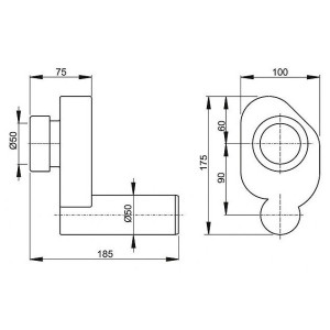 Размеры сифона Alcaplast A45B