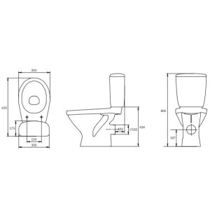 Схема унитаза Cersanit Trento KO-TR011-3/6-PL (с пневмокрышкой)