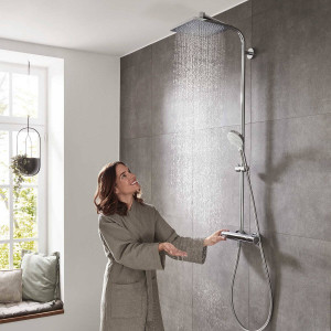 Душевая система Hansgrohe Crometta Е 240 1jet Showerpipe 27271000 в интерьере