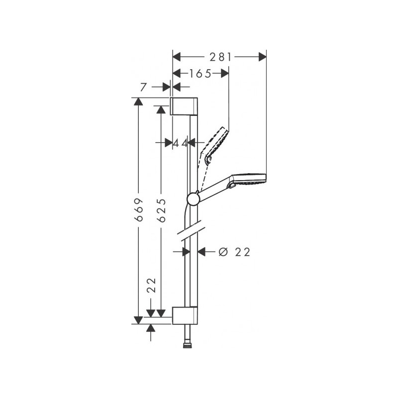 Чертёж душевой системы Hansgrohe Crometta Vario 26532400