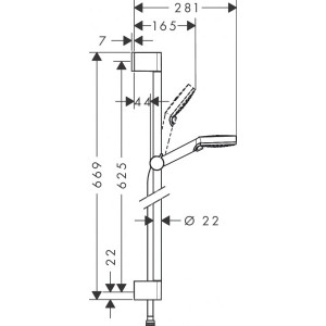 Чертёж душевой системы Hansgrohe Crometta Vario 26532400