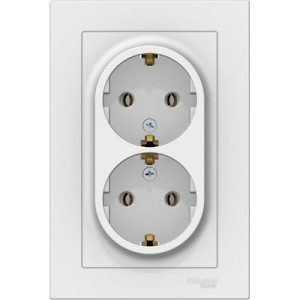 Розетка Schneider Electric Atlas Design ATN000126 белый вид спереди