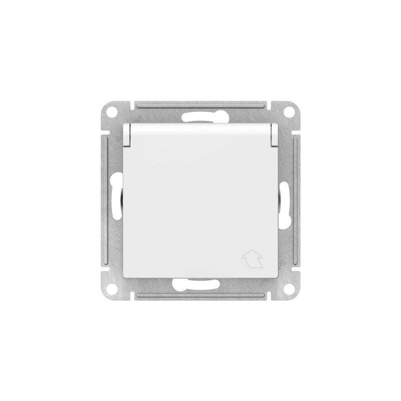 Розетка Schneider Electric Atlas Design ATN000146 белый вид спереди