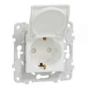 Розетка Schneider Electric Unica New NU503718TA белый с открытой крышкой