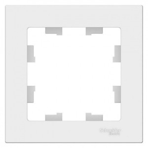 Рамка Schneider Electric Atlas Design ATN000101 белый вид спереди