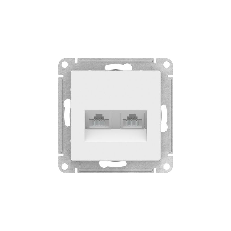 Розетка Schneider Electric Atlas Design ATN000185 белый вид спереди