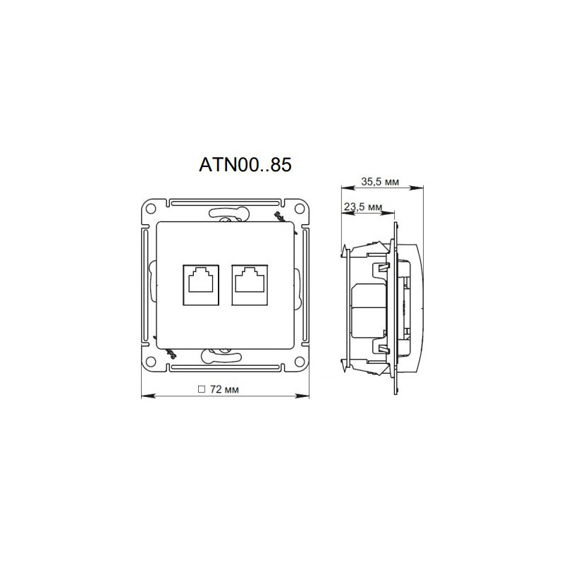 Розетка Schneider Electric Atlas Design ATN000185 белый схема