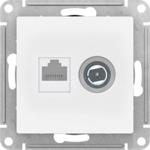 Розетка Schneider Electric Atlas Design ATN000189 белый вид спереди