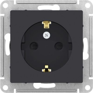 Розетка Schneider Electric Atlas Design ATN001045 карбон вид спереди