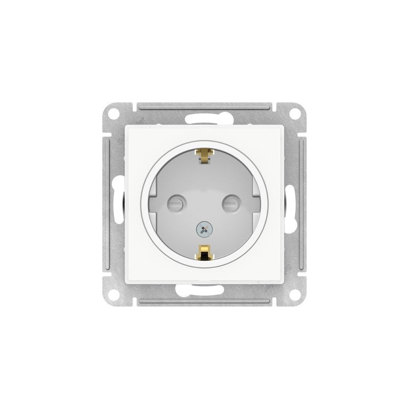 Розетка Schneider Electric Atlas Design Art ATN200145 белый вид спереди