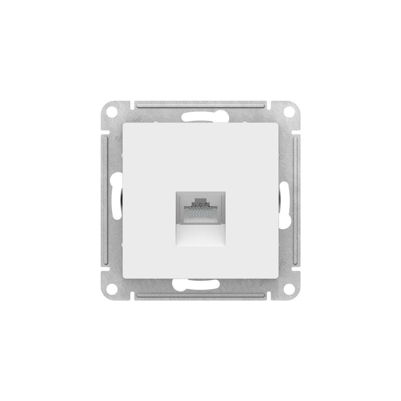 Розетка Schneider Electric Atlas Design ATN000183 белый вид спереди