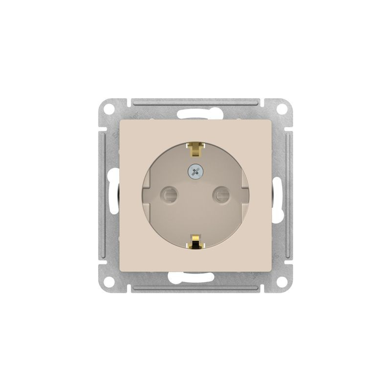 Розетка Schneider Electric Atlas Design ATN000245 бежевый вид спереди