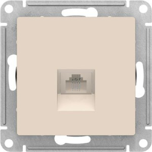 Розетка Schneider Electric Atlas Design ATN000281 бежевый вид спереди
