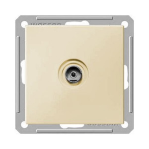 Розетка Schneider Electric W59 RTS-151-2-86 слоновая кость вид спереди