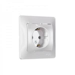 Розетка Schneider Electric Glossa GSL000142 белый вид сбоку