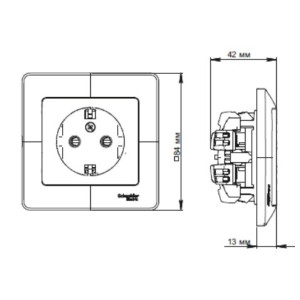 Розетка Schneider Electric Glossa GSL000142 белый схема