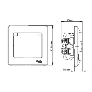 Розетка Schneider Electric Glossa GSL000146 белый схема