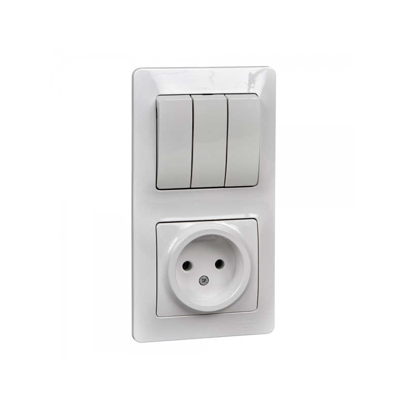 Выключатель с розеткой Schneider Electric Glossa GSL000176 белый