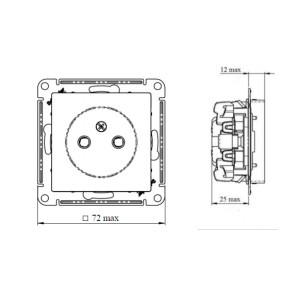 Розетка Schneider Electric Atlas Design ATN000241 бежевый схема
