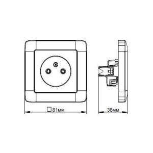 Розетка Schneider Electric Hit RS10-132-B белый схема