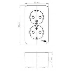Розетка Schneider Electric Blanca BLNRA010216 антрацит схема