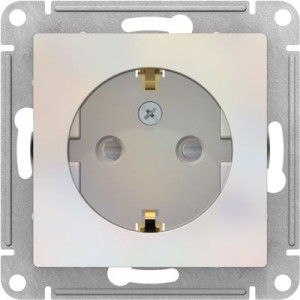 Розетка Schneider Electric Atlas Design ATN000445 жемчуг вид спереди
