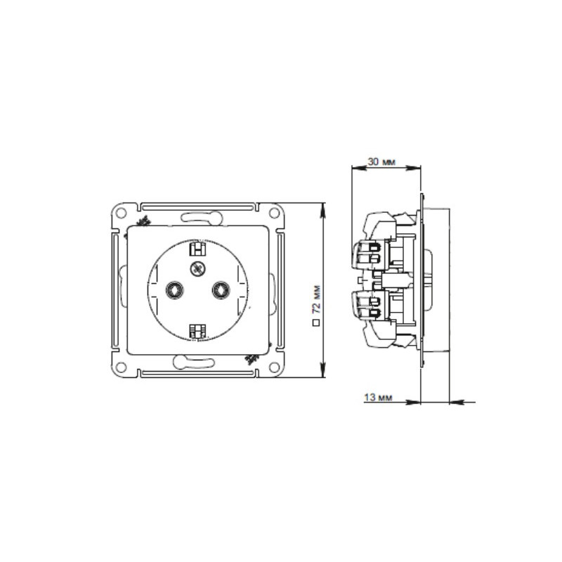 Розетка Schneider Electric Glossa GSL000145 белый схема