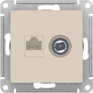 Розетка Schneider Electric Atlas Design ATN000289 бежевый вид спереди