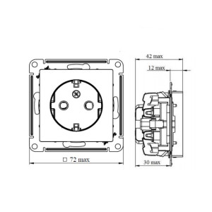 Розетка Schneider Electric Atlas Design ATN000243 бежевый схема