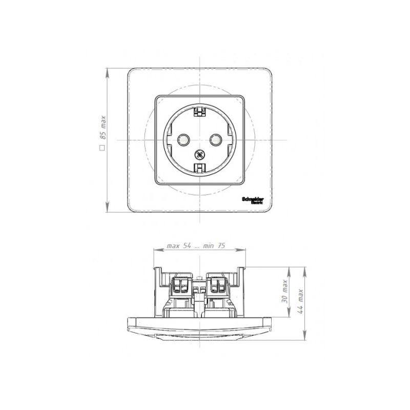 Розетка Schneider Electric Blanca BLNRS001012 молочный схема