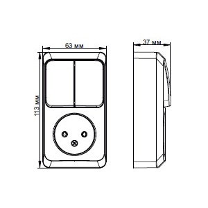Выключатель с розеткой Schneider Electric Etud BPA16-205B белый схема