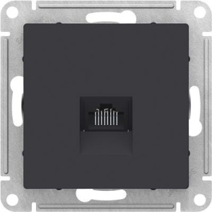 Розетка Schneider Electric Atlas Design ATN001083 карбон вид спереди