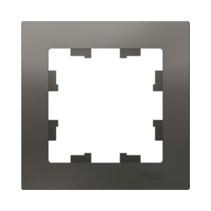 Рамка Schneider Electric Atlas Design ATN000901 сталь вид спереди