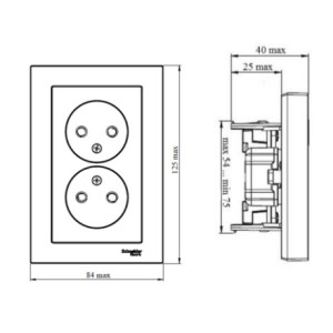 Розетка Schneider Electric Atlas Design ATN000220 бежевый схема
