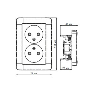 Розетка Schneider Electric Hit RS16-235-B белый схема