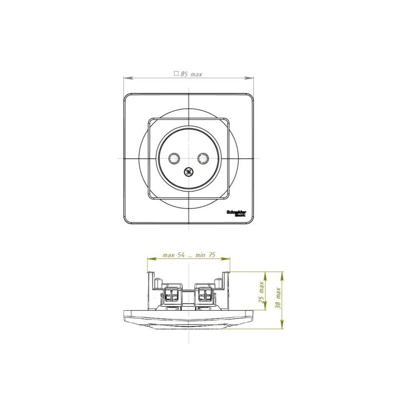 Розетка Schneider Electric Blanca BLNRS000012 молочный схема