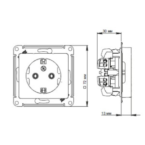 Розетка Schneider Electric Glossa GSL000643 перламутр схема