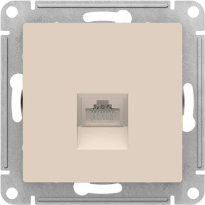 Розетка Schneider Electric Atlas Design ATN000283 бежевый вид спереди