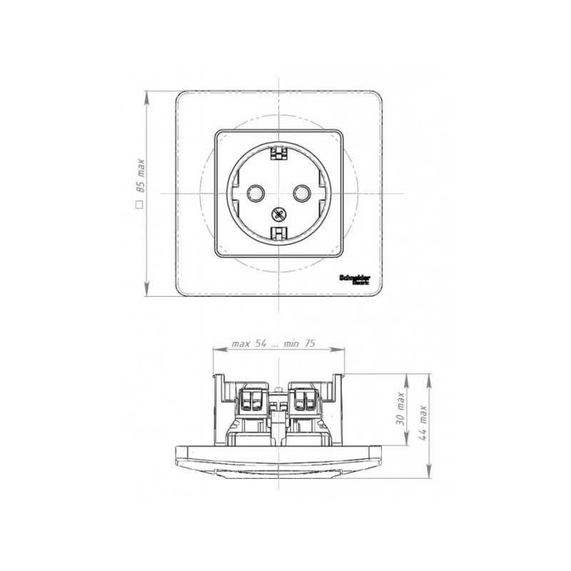 Розетка Schneider Electric Blanca BLNRS001112 молочный схема